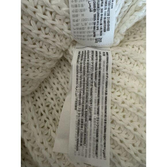 Abercrombie & Fitch Ivory Open Cable Knit Sweater Vest Tunic Y2K Sz Med - Picture 5 of 5